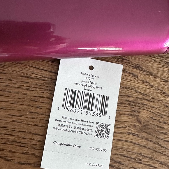 NWT! NEW! Kate Spade Kenzie Boxed Handle Flap Clutch Large WOC Burgundy Wallet - Picture 8 of 10